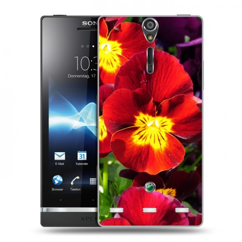 Дизайнерский пластиковый чехол для Sony Xperia S Анютины глазки