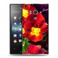 Дизайнерский пластиковый чехол для Sony Xperia acro S Анютины глазки