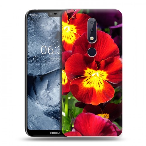 Дизайнерский силиконовый чехол для Nokia 6.1 Plus Анютины глазки