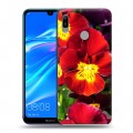 Дизайнерский пластиковый чехол для Huawei Y6 (2019) Анютины глазки