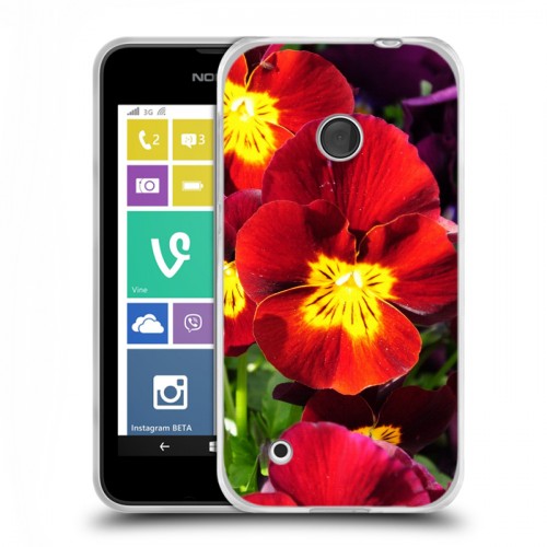 Дизайнерский пластиковый чехол для Nokia Lumia 530 Анютины глазки