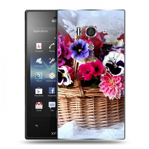 Дизайнерский пластиковый чехол для Sony Xperia acro S Анютины глазки