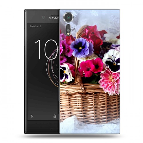 Дизайнерский пластиковый чехол для Sony Xperia XZs Анютины глазки