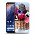 Дизайнерский силиконовый чехол для Nokia 9 PureView Анютины глазки