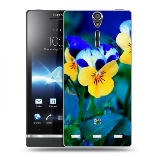 Дизайнерский пластиковый чехол для Sony Xperia S Анютины глазки