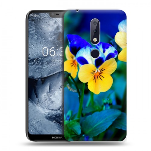 Дизайнерский пластиковый чехол для Nokia 6.1 Plus Анютины глазки