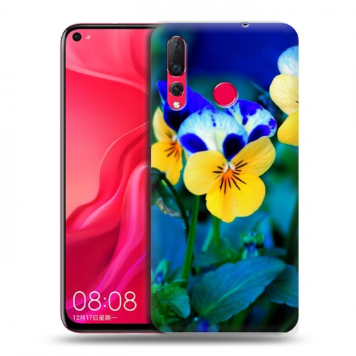 Дизайнерский пластиковый чехол для Huawei Nova 4 Анютины глазки