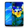 Дизайнерский пластиковый чехол для Huawei Y6 (2019) Анютины глазки