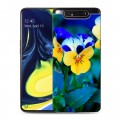 Дизайнерский пластиковый чехол для Samsung Galaxy A80 Анютины глазки