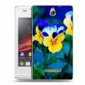 Дизайнерский пластиковый чехол для Sony Xperia E Анютины глазки