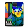 Дизайнерский пластиковый чехол для Google Pixel 4 Анютины глазки