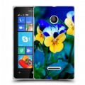 Дизайнерский пластиковый чехол для Microsoft Lumia 435 Анютины глазки