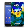 Дизайнерский пластиковый чехол для Sony Xperia E4g Анютины глазки