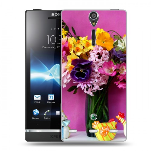 Дизайнерский пластиковый чехол для Sony Xperia S Анютины глазки