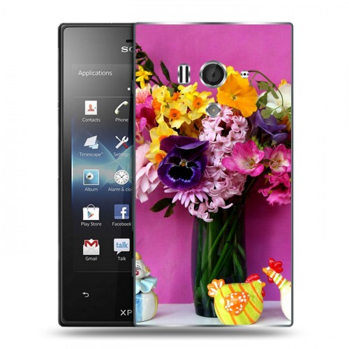 Дизайнерский пластиковый чехол для Sony Xperia acro S Анютины глазки