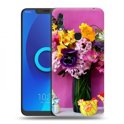 Дизайнерский силиконовый чехол для Alcatel 5V Анютины глазки