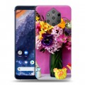 Дизайнерский силиконовый чехол для Nokia 9 PureView Анютины глазки