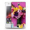 Дизайнерский пластиковый чехол для Sony Xperia E Анютины глазки