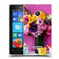 Дизайнерский пластиковый чехол для Microsoft Lumia 435 Анютины глазки