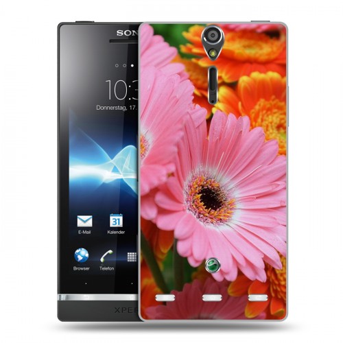 Дизайнерский пластиковый чехол для Sony Xperia S Герберы