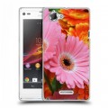 Дизайнерский пластиковый чехол для Sony Xperia L Герберы