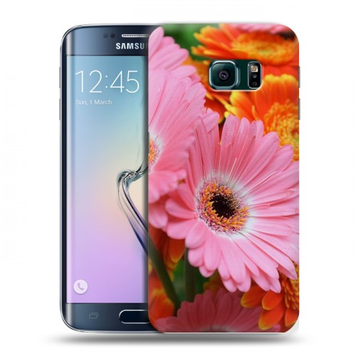 Дизайнерский силиконовый чехол для Samsung Galaxy S6 Edge Герберы