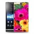 Дизайнерский пластиковый чехол для Sony Xperia S Герберы