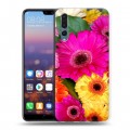 Дизайнерский силиконовый с усиленными углами чехол для Huawei P20 Pro Герберы