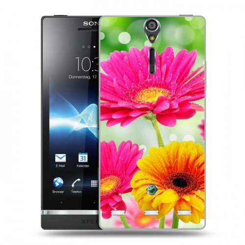 Дизайнерский пластиковый чехол для Sony Xperia S Герберы