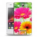 Дизайнерский силиконовый чехол для Sony Xperia E Герберы