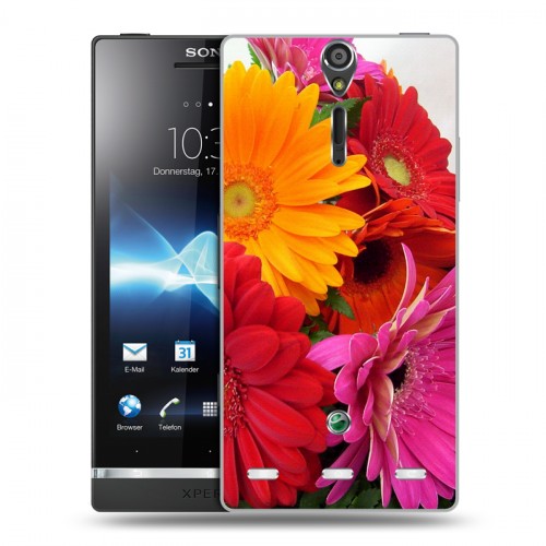 Дизайнерский пластиковый чехол для Sony Xperia S Герберы