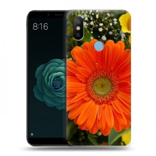 Дизайнерский силиконовый чехол для Xiaomi Mi A2 Герберы