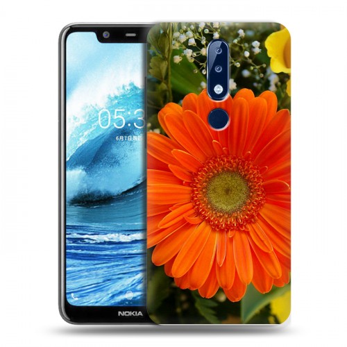 Дизайнерский силиконовый чехол для Nokia 5.1 Plus Герберы