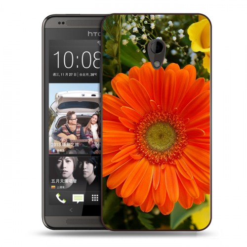 Дизайнерский пластиковый чехол для HTC Desire 700 Герберы