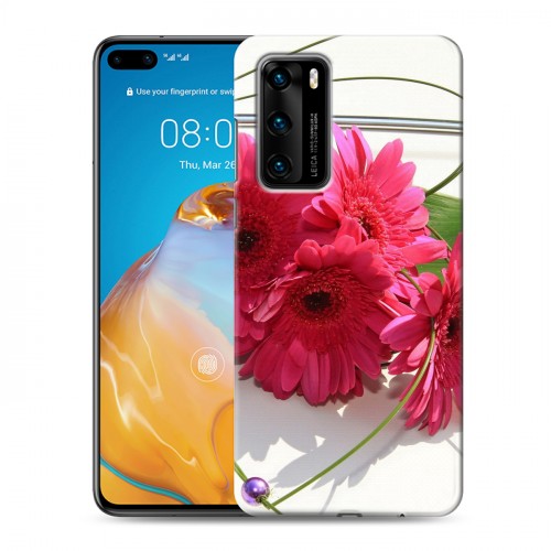 Дизайнерский пластиковый чехол для Huawei P40 Герберы