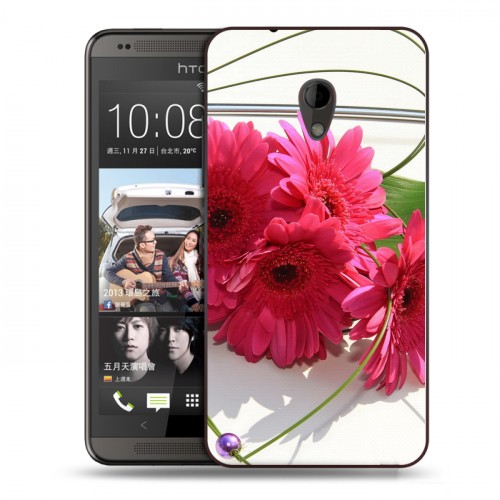 Дизайнерский пластиковый чехол для HTC Desire 700 Герберы