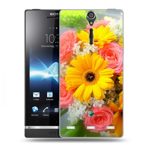 Дизайнерский пластиковый чехол для Sony Xperia S Герберы