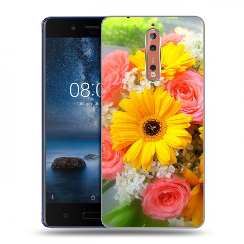 Дизайнерский пластиковый чехол для Nokia 8 Герберы