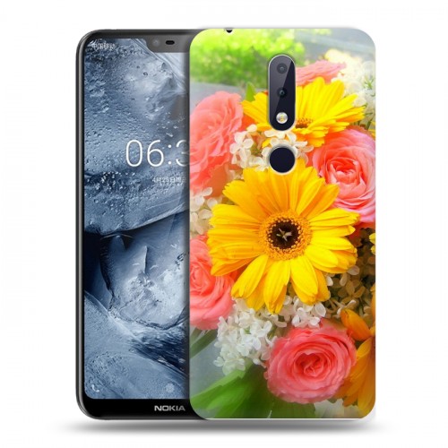 Дизайнерский пластиковый чехол для Nokia 6.1 Plus Герберы