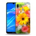 Дизайнерский пластиковый чехол для Huawei Y6 (2019) Герберы