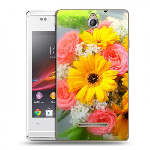 Дизайнерский пластиковый чехол для Sony Xperia E Герберы