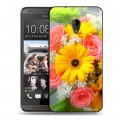 Дизайнерский пластиковый чехол для HTC Desire 700 Герберы