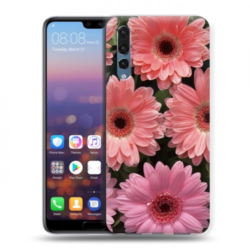 Дизайнерский силиконовый с усиленными углами чехол для Huawei P20 Pro Герберы