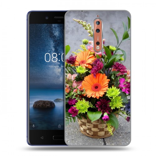 Дизайнерский пластиковый чехол для Nokia 8 Герберы