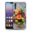 Дизайнерский силиконовый с усиленными углами чехол для Huawei P20 Pro Герберы