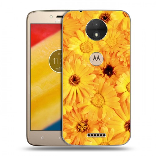 Дизайнерский пластиковый чехол для Motorola Moto C Герберы