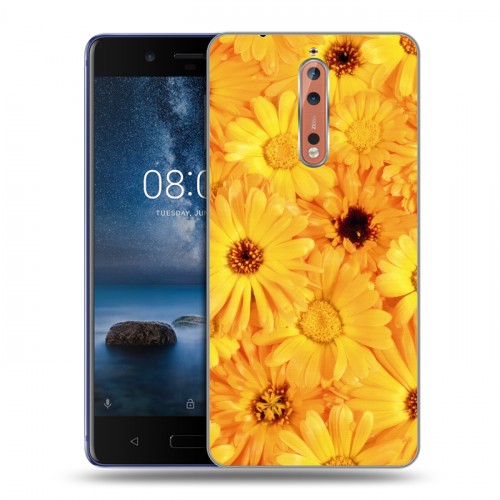 Дизайнерский пластиковый чехол для Nokia 8 Герберы