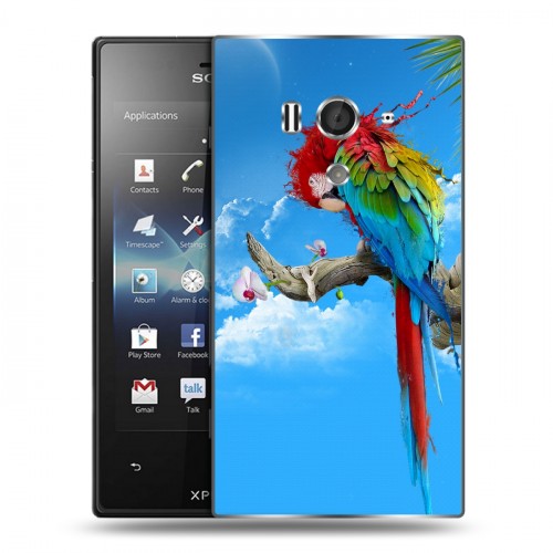 Дизайнерский пластиковый чехол для Sony Xperia acro S Попугаи