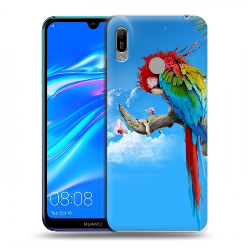 Дизайнерский пластиковый чехол для Huawei Y6 (2019) Попугаи