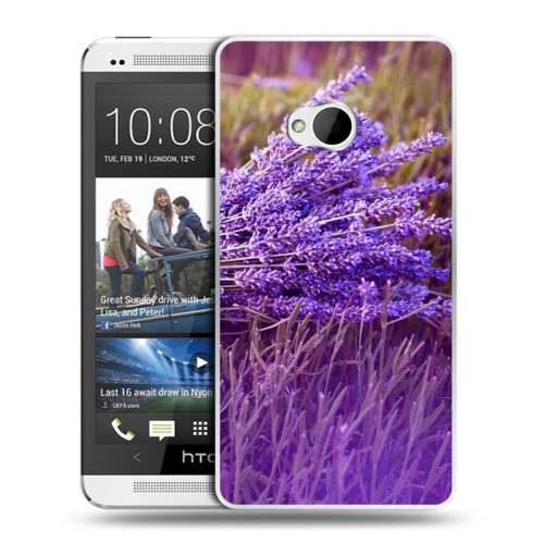 Дизайнерский пластиковый чехол для HTC One (M7) Dual SIM Лаванда